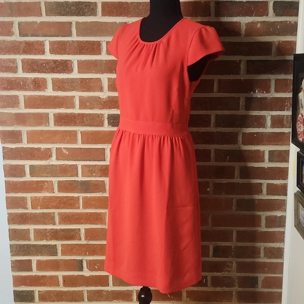 J. Crew Orange cap sleeve dress, size 8 - Picture 2 of 8